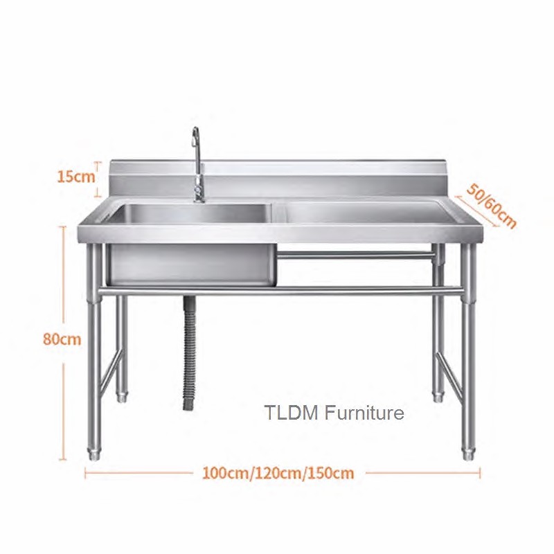 Commercial Kitchen Double Sink - Zlewy kuchenne zewnętrzne ze stali nierdzewnej