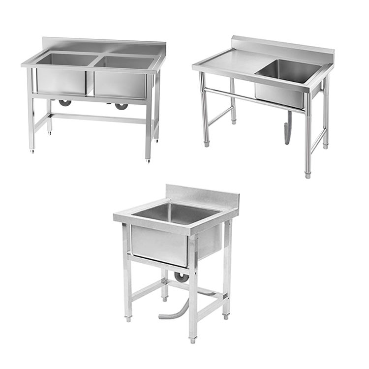 Commercial Kitchen Double Sink - Komercyjne zlewozmywaki kuchenne ze stali nierdzewnej,