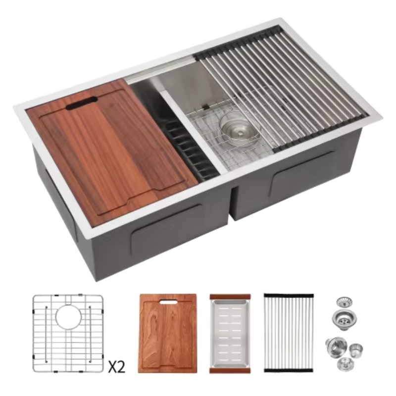 Commercial Kitchen Double Sink - Zestaw zlewozmywaków ATV do nowoczesnej kuchni,