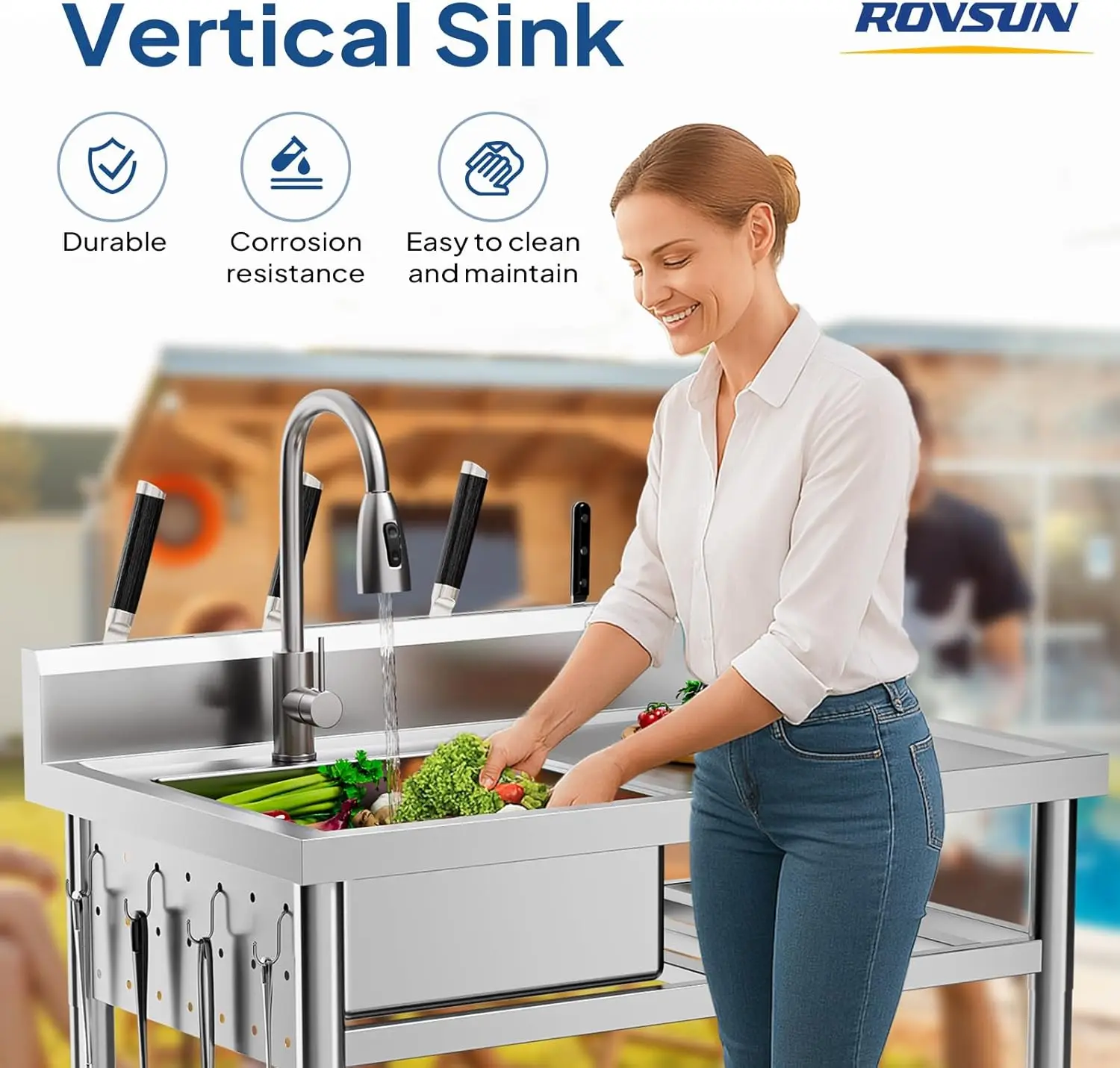 Zlewozmywak ze stali nierdzewn – Commercial Kitchen Double Sink recenzja i cena