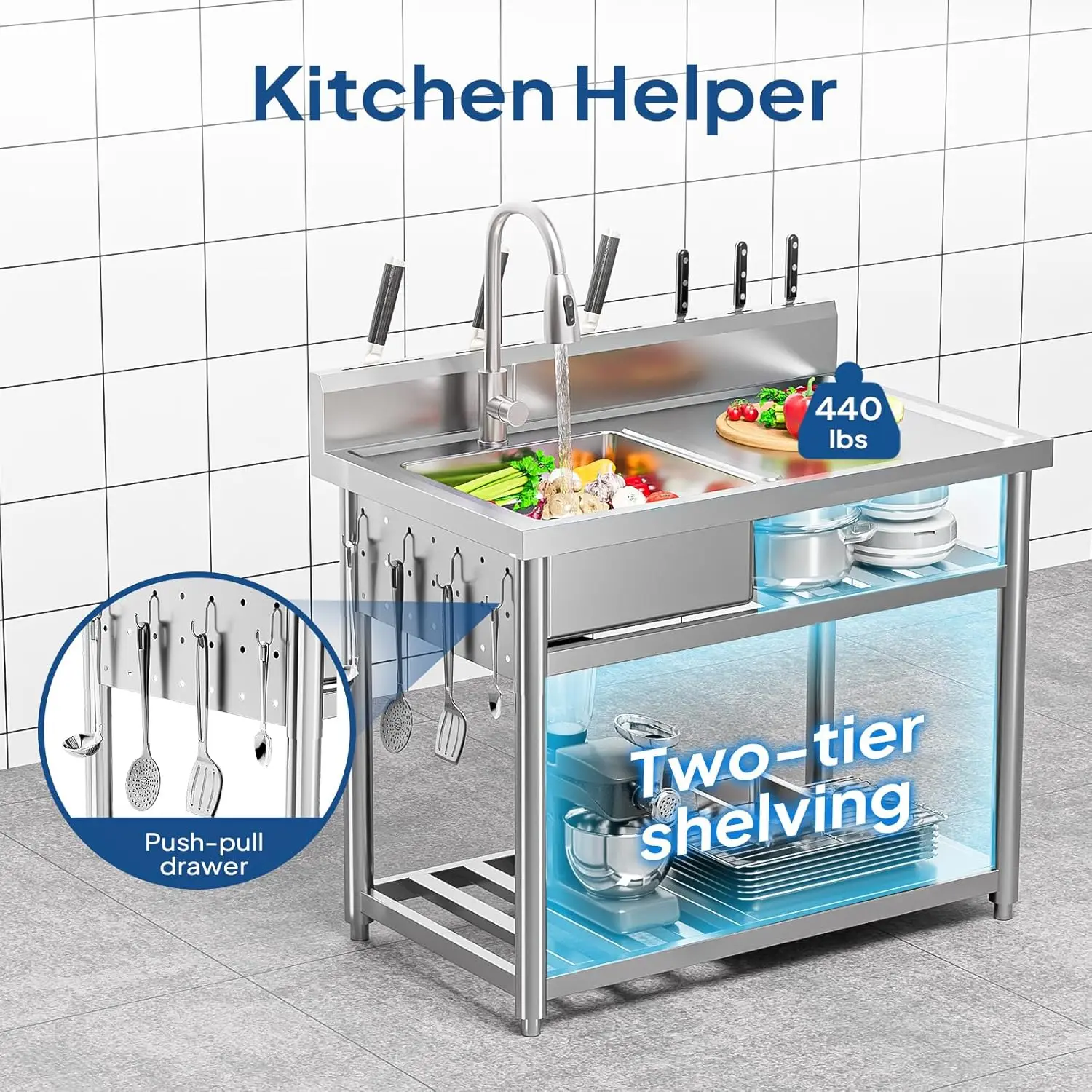 Zlewozmywak ze stali nierdzewn – Commercial Kitchen Double Sink recenzja i cena