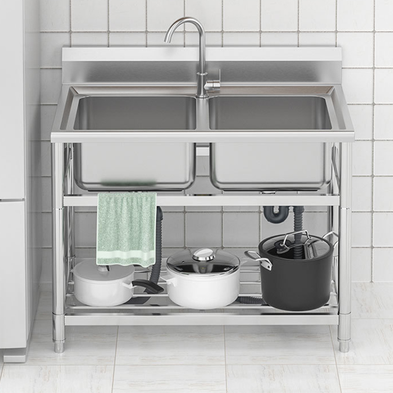 Zlewozmywak kuchenny ze stali  – Commercial Kitchen Double Sink recenzja i cena