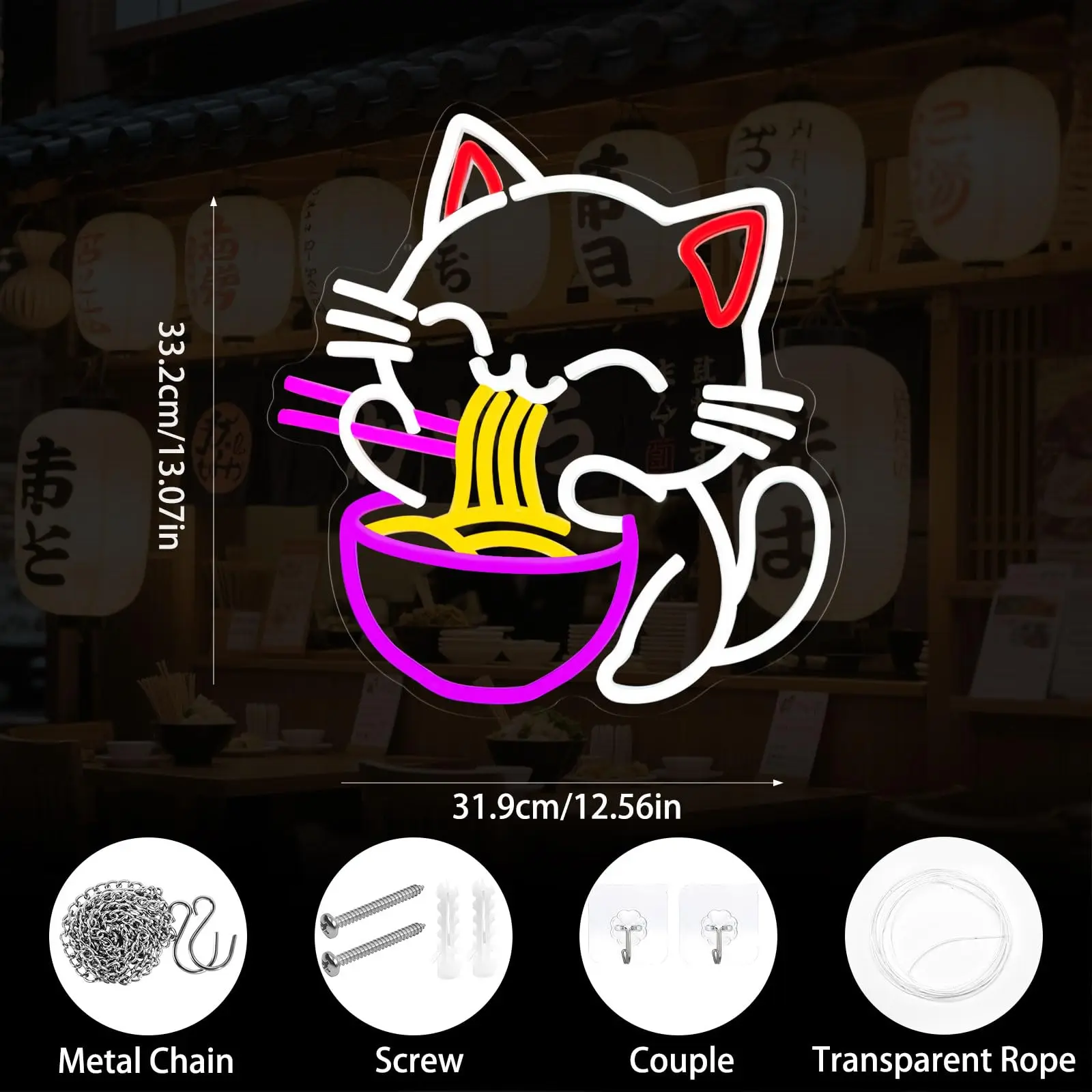 Neonowy Znak Ramen Kota Szczęś – Commercial Kitchen Japanese recenzja i cena