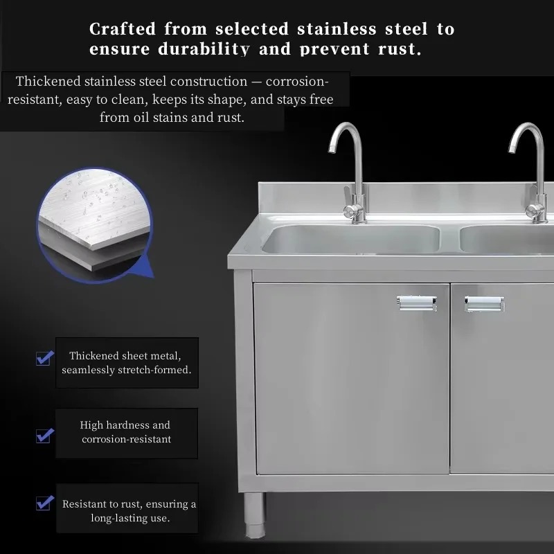 Komercyjna szafka pod zlew ze  – Commercial Kitchen Double Sink recenzja i cena