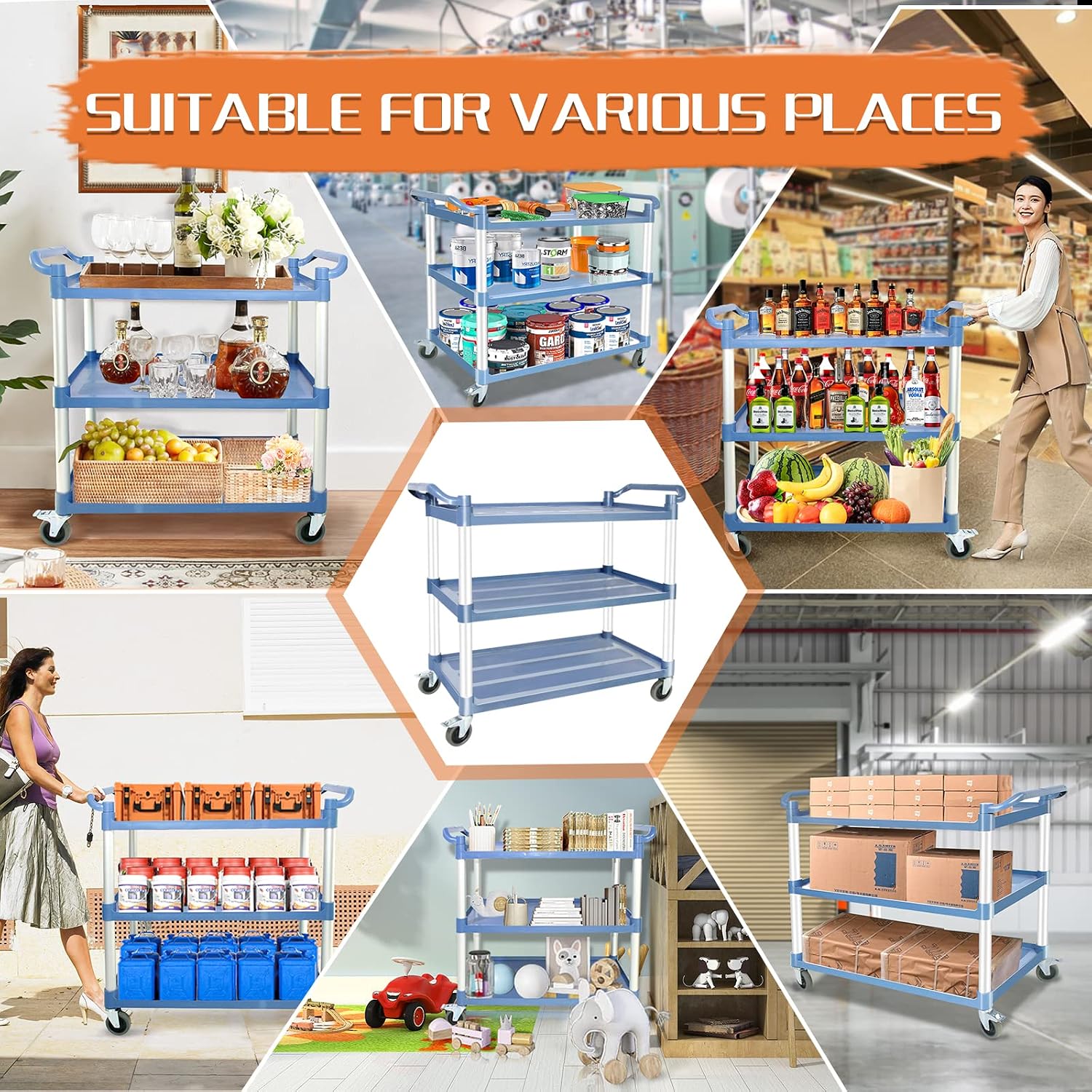 Duży, wytrzymały, szary wózek  – Commercial Kitchen Warehouse recenzja i cena